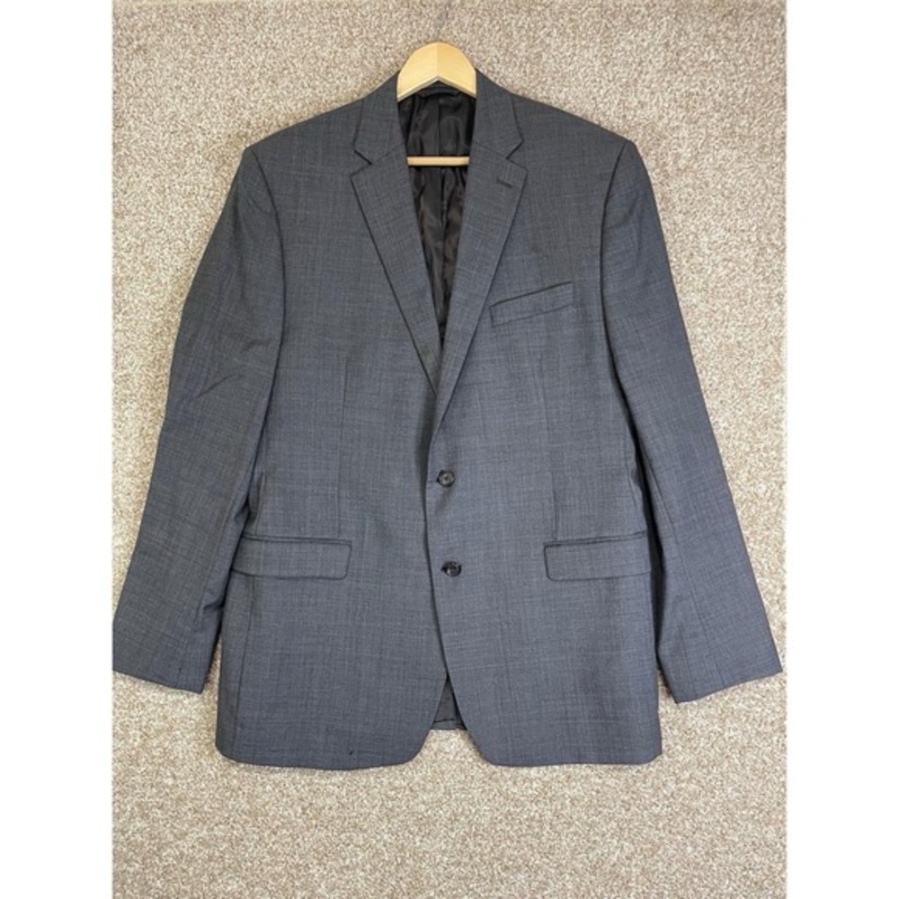 Lauren Ralph Lauren Blazer Men's 44L Gray 2 Button Suit Jacket Wool